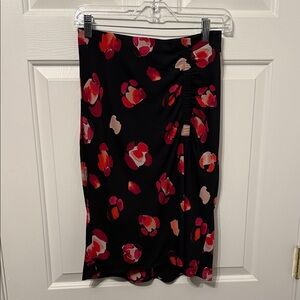 CAbi Black and Pink Petal Skirt